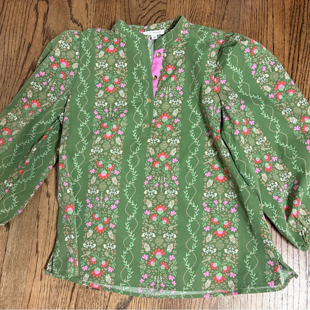 Floral Green Blouse